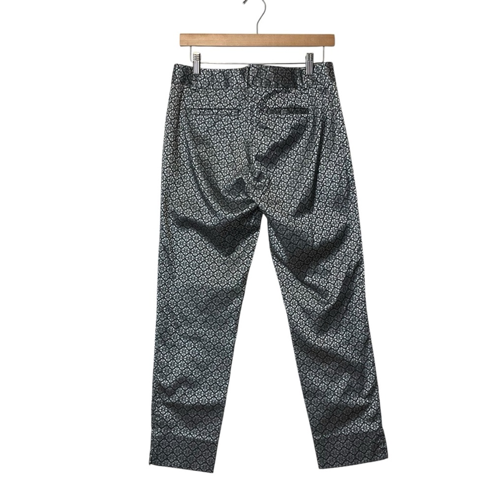 BANANA REPUBLIC sz 6 Camden Pant Allover Jaquard Print Silver Gray - Picture 3 of 8